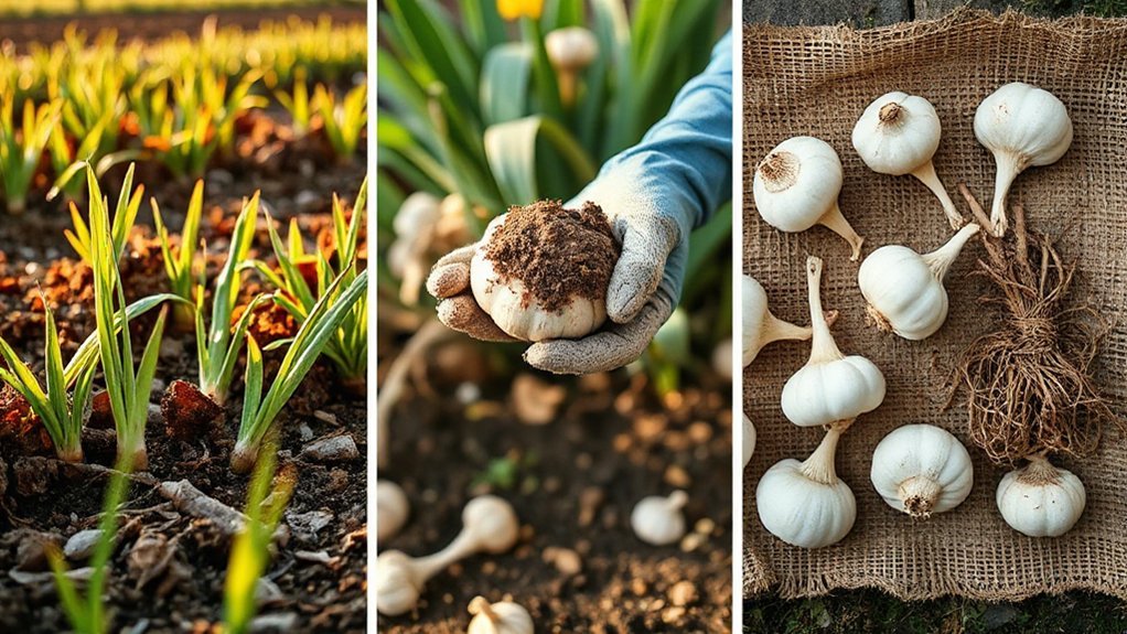 harvest garlic when mature